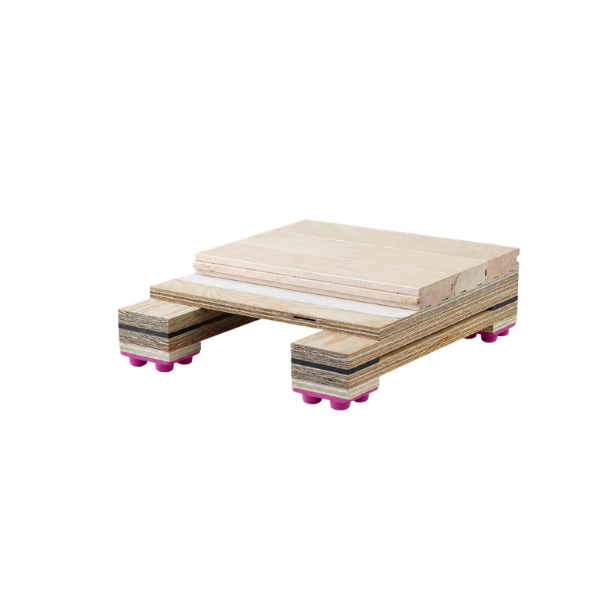 Maple hardwood sports flooring system cross-section