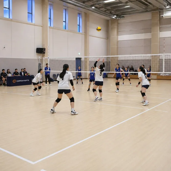 Regional indoor volleyball facility flooring
